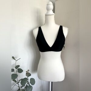 Aerie Black Triangle Tie Back Bikini Top Size Medium